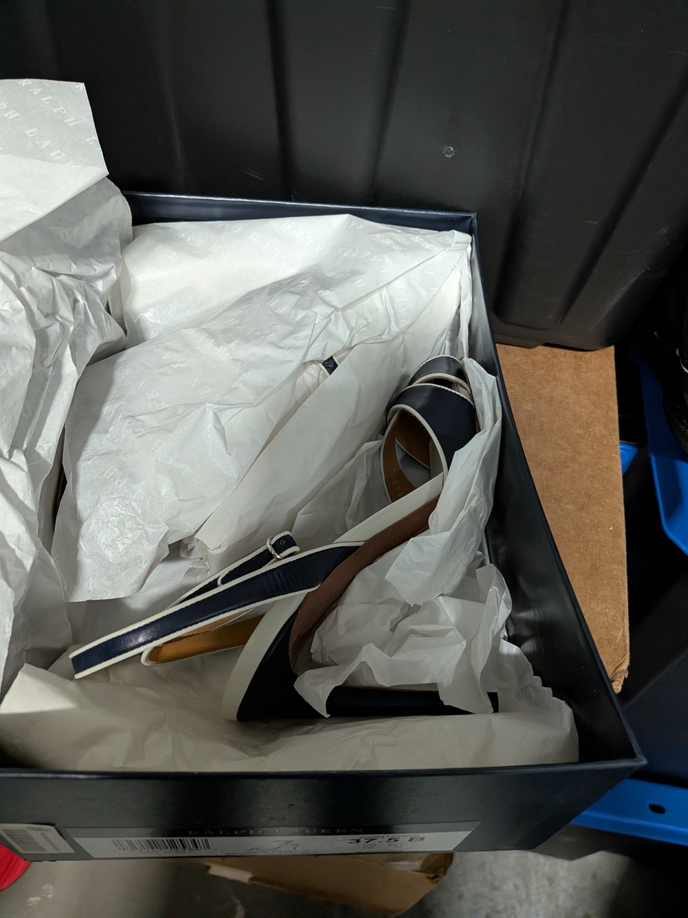 Women’s Navy Blue Open-Toe Heel Sandal - Brand: - Picture 3 of 3